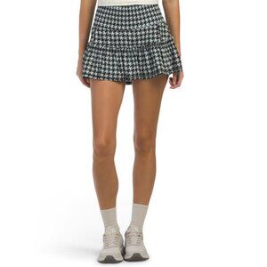 THE BUBBLE Black/White Lawley Houndstooth Printed Skirt